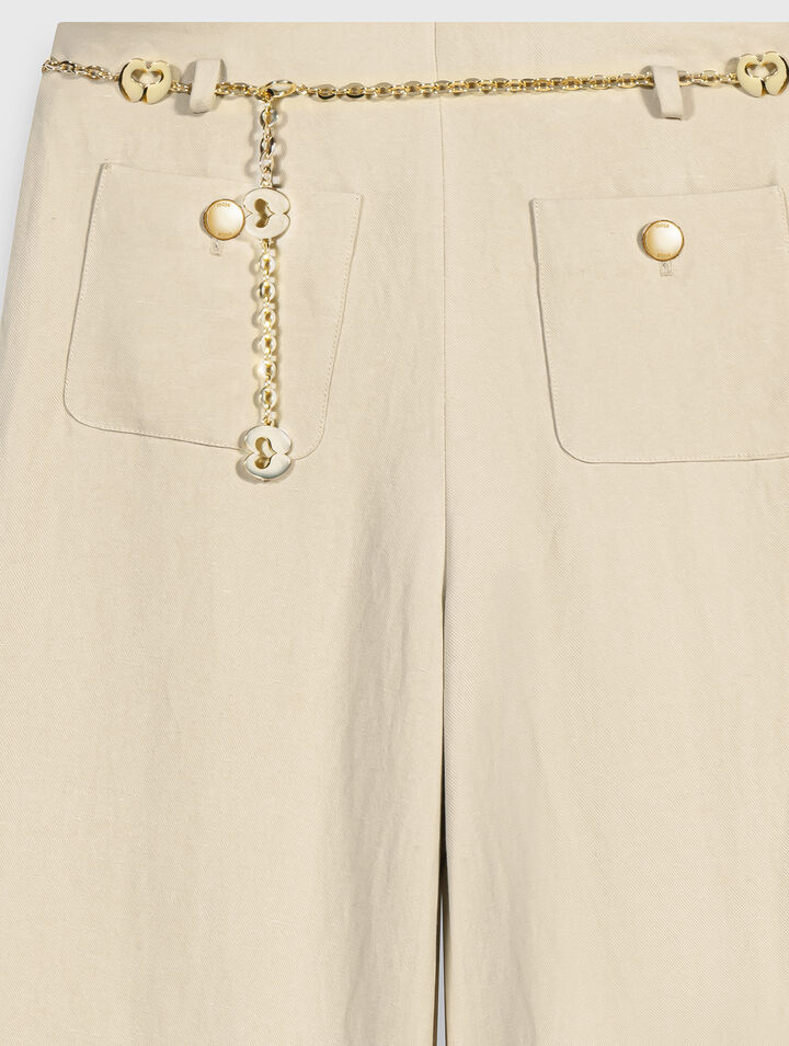 Linen blend suit trousers