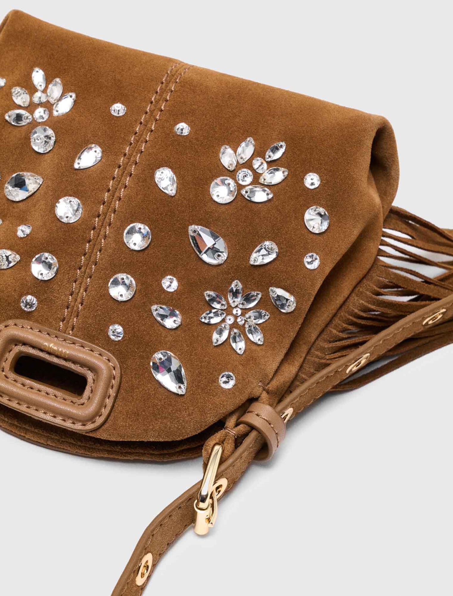 Sac Miss M micro en suède à strass