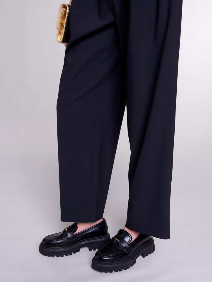 Wide-leg trousers with belt
