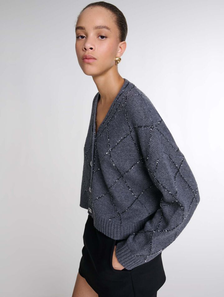 Gilet en maille à sequins