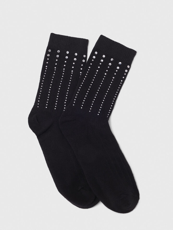 Chaussettes en coton à strass