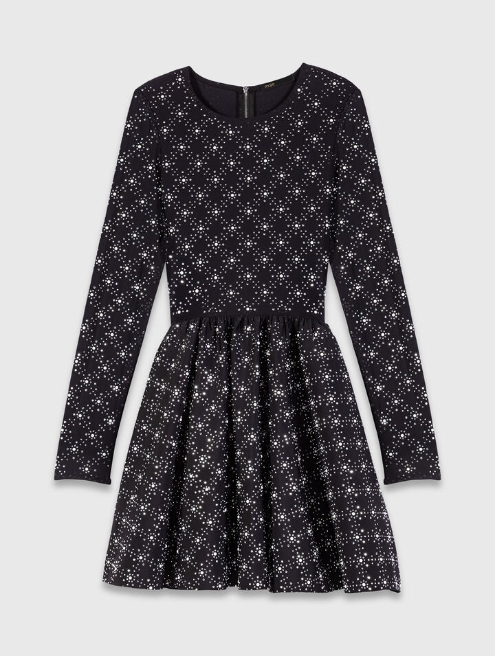 Robe patineuse à perles et strass