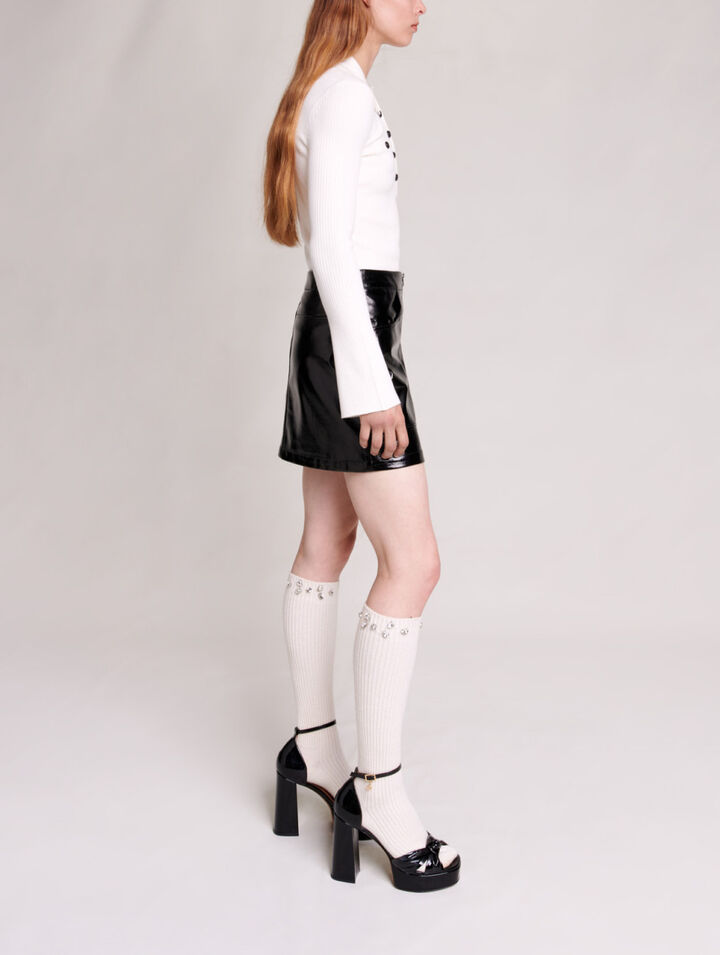 Short vinyl skirt