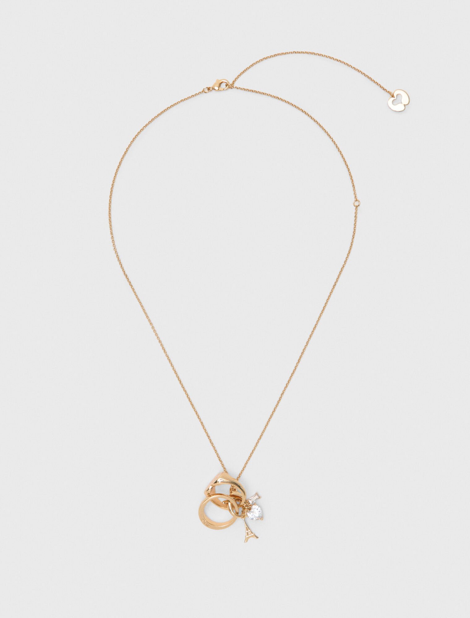 Collier dor&eacute; avec d&eacute;tails bagues