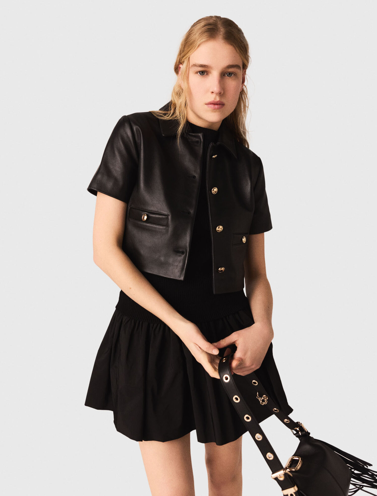 Veste courte en cuir