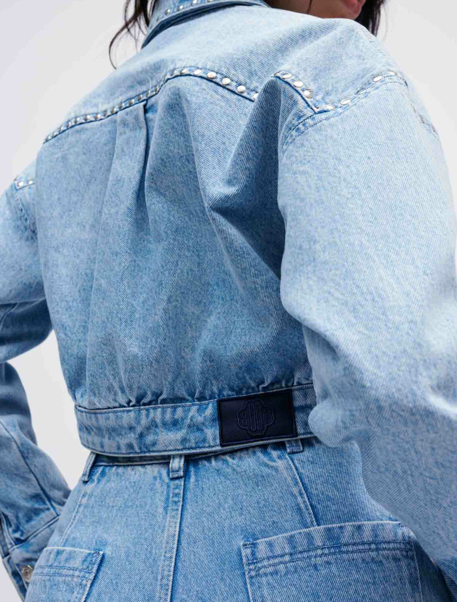 Denim jacket with studs