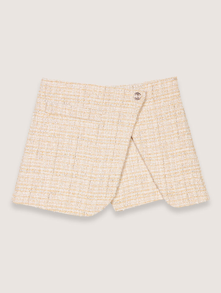 Short trompe l'œil en tweed