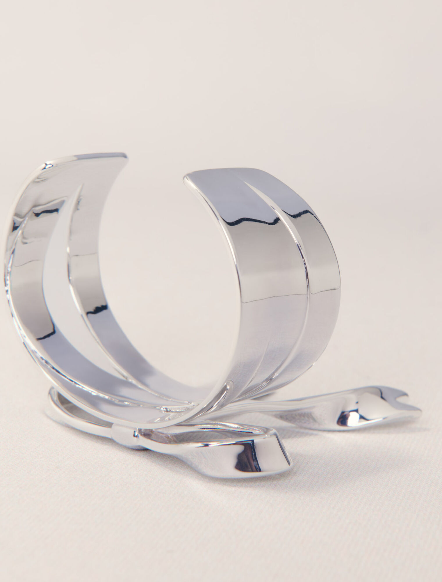 Silver bow cuff