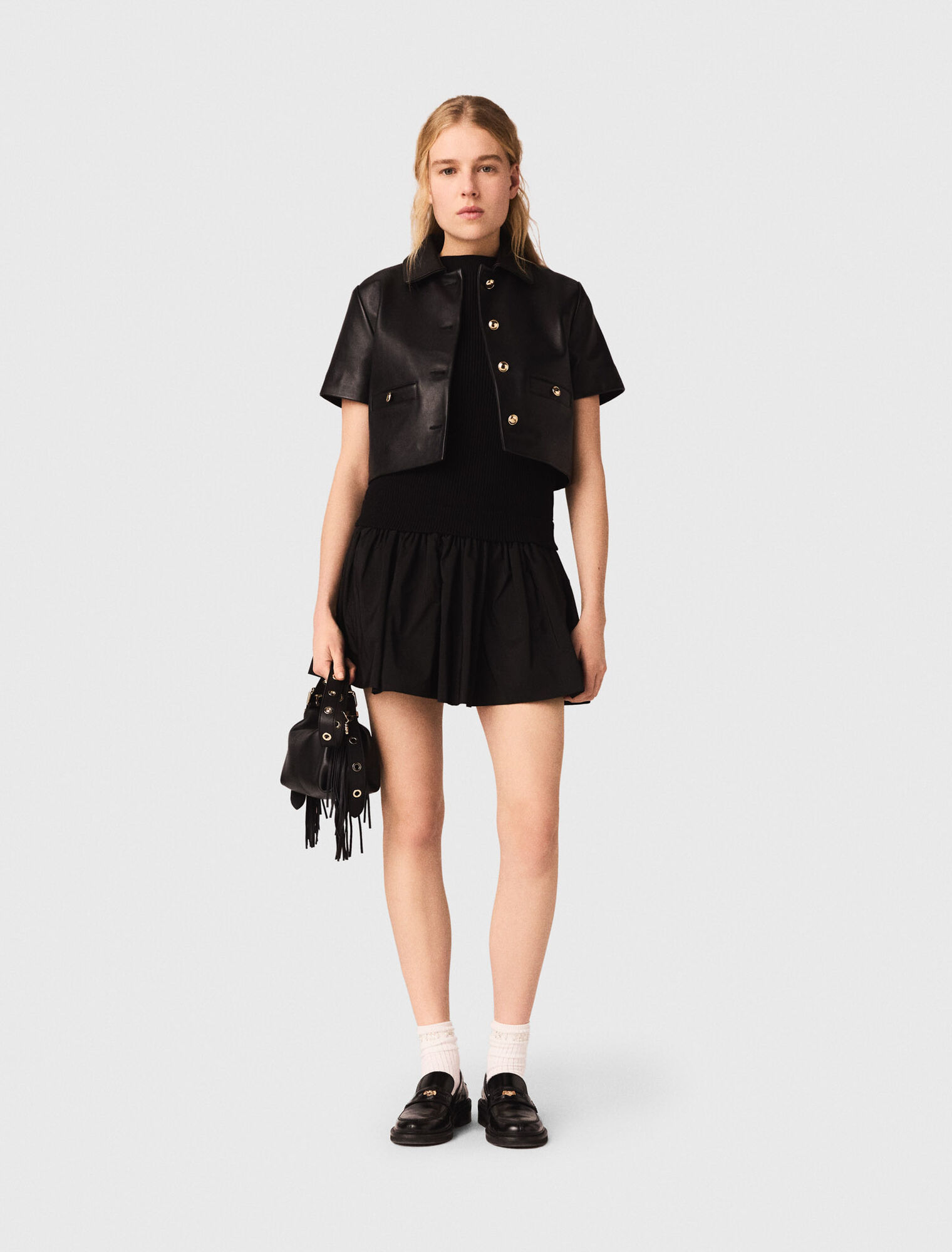 Veste courte en cuir