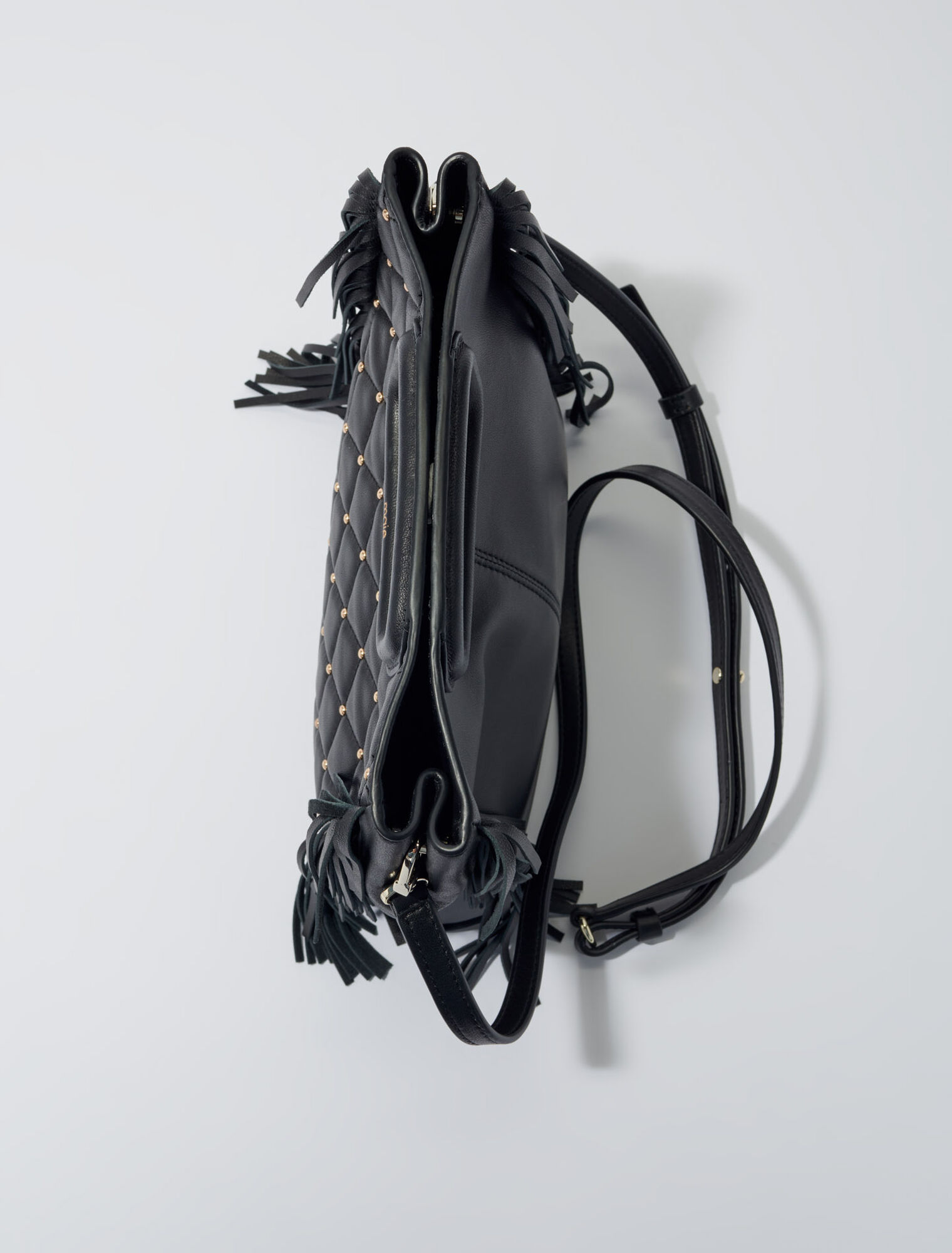 Sac M en cuir matelassé à studs