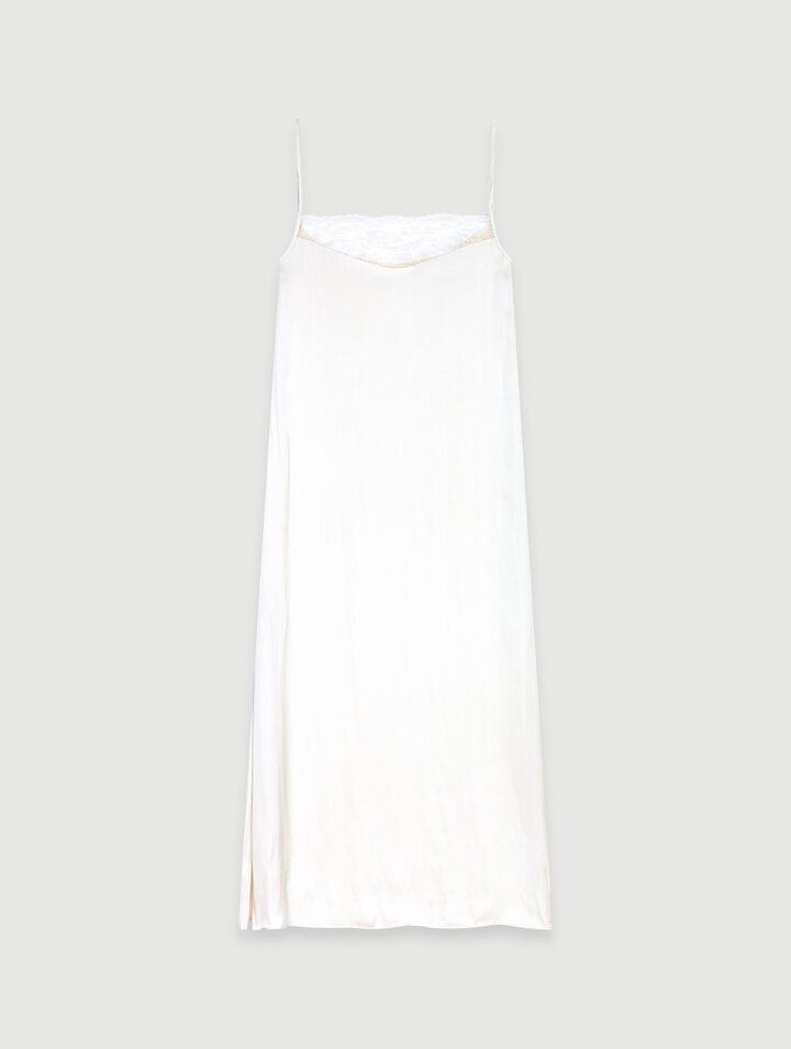 Robe longue satinée