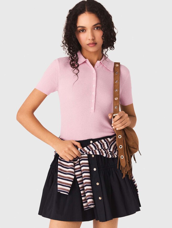 Pull cotel&eacute; &agrave; col polo