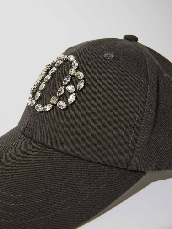 Clover rhinestone cap