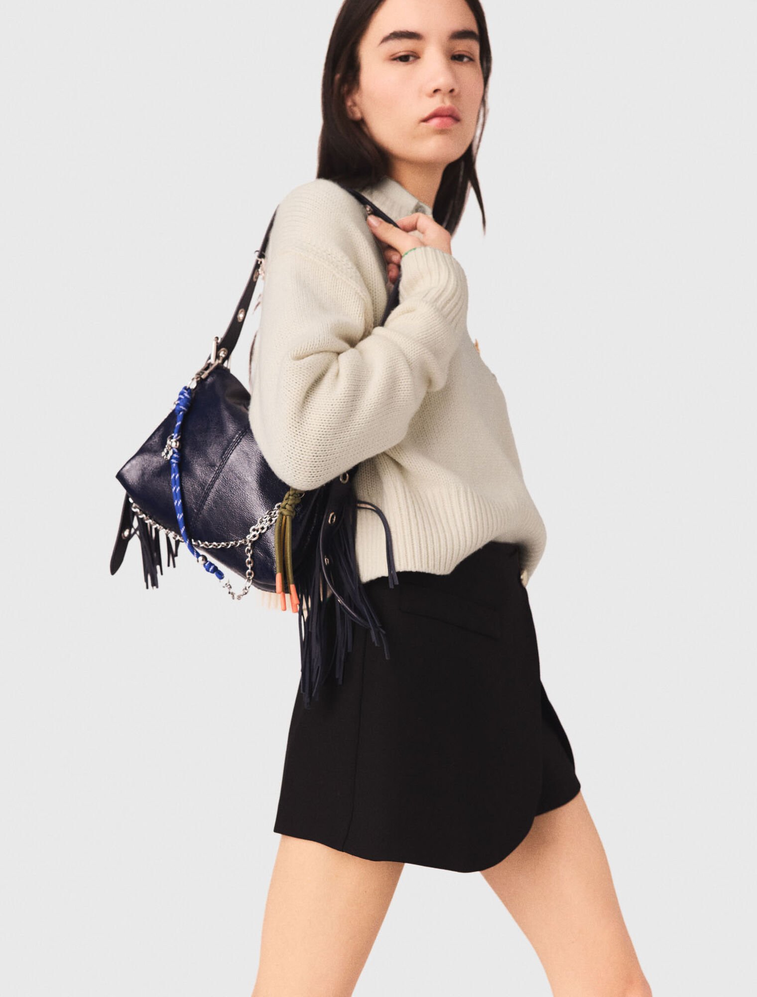 Layered-effect suit shorts