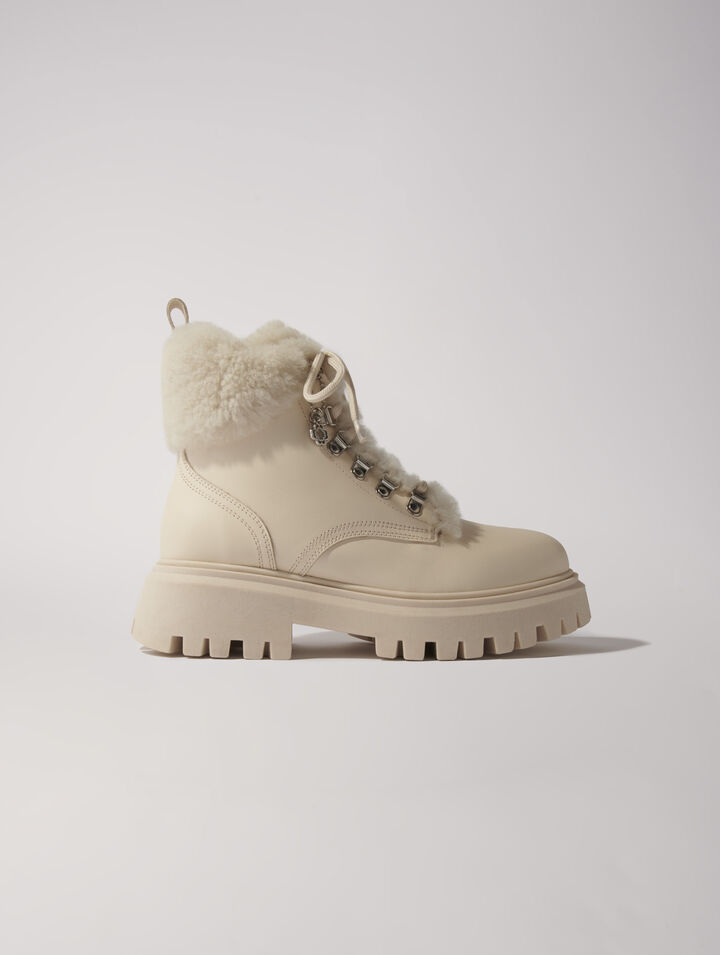 Bottines chunky en fausse fourrure