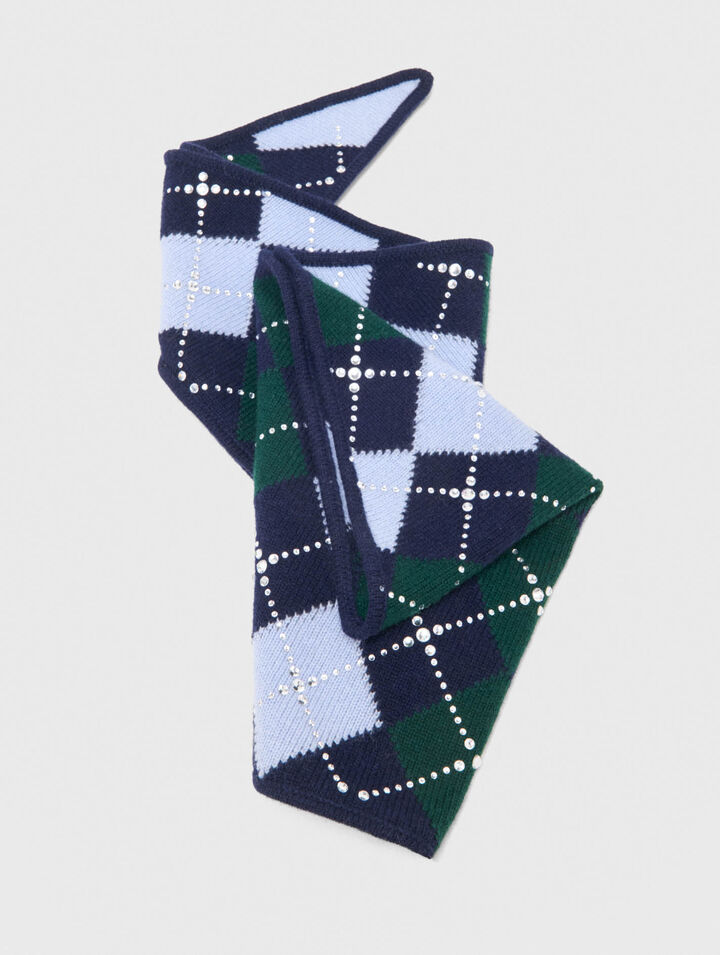 Foulard triangle argyle en laine