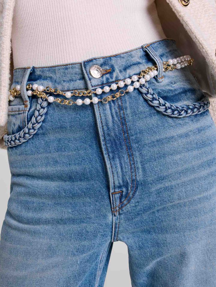 Ceinture en mix perles et métal