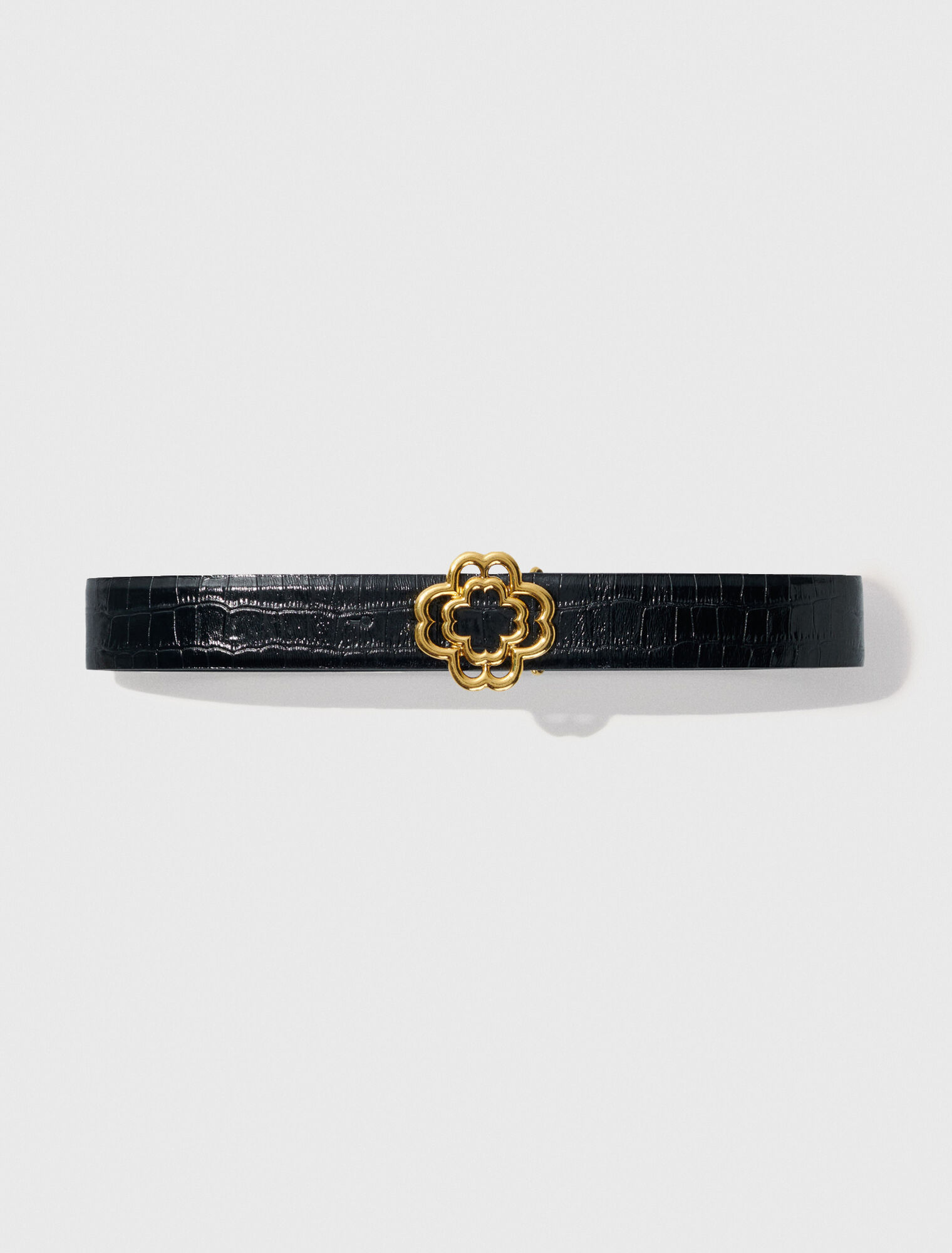 Ceinture Clover en cuir effet croco