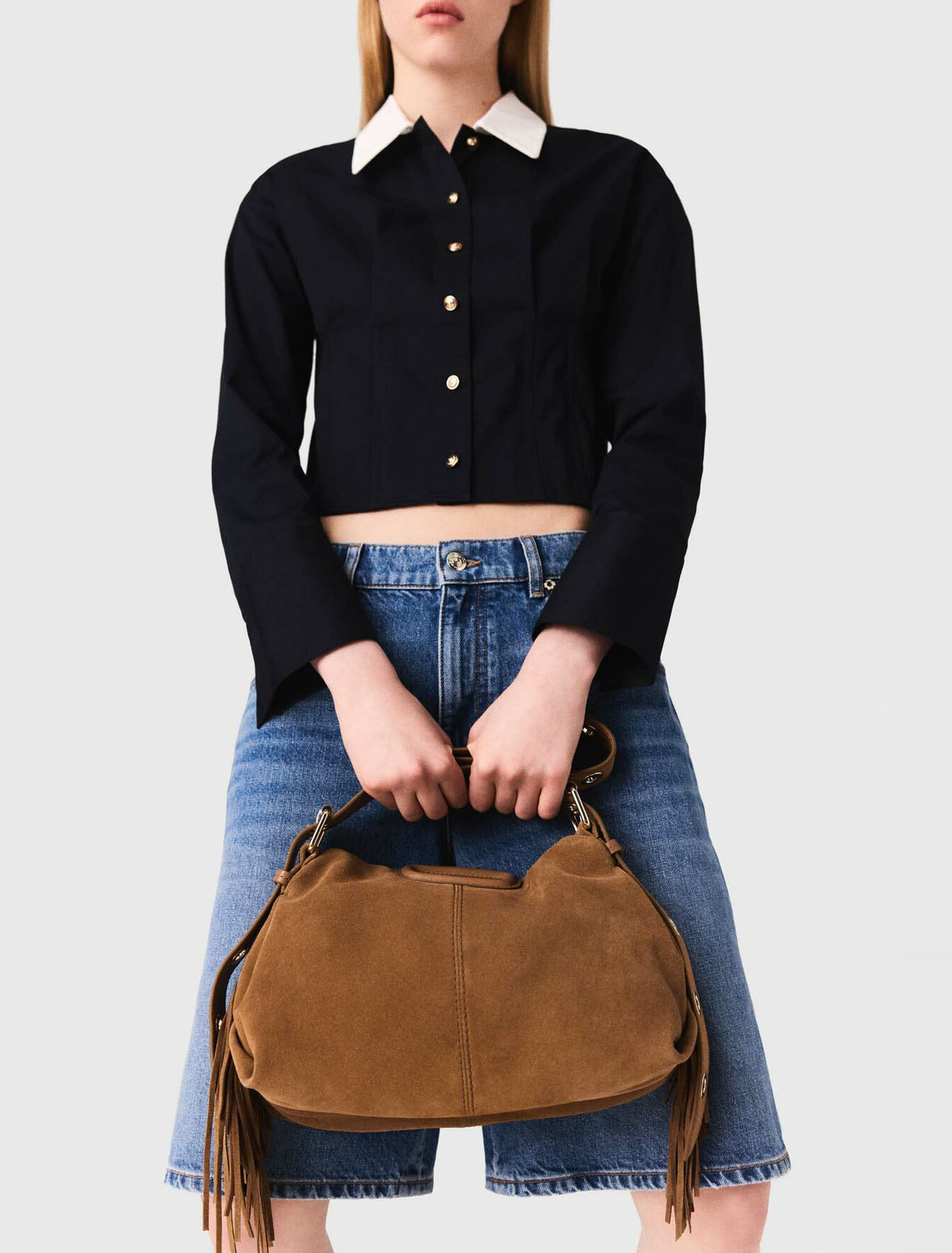 Chemise courte en popeline