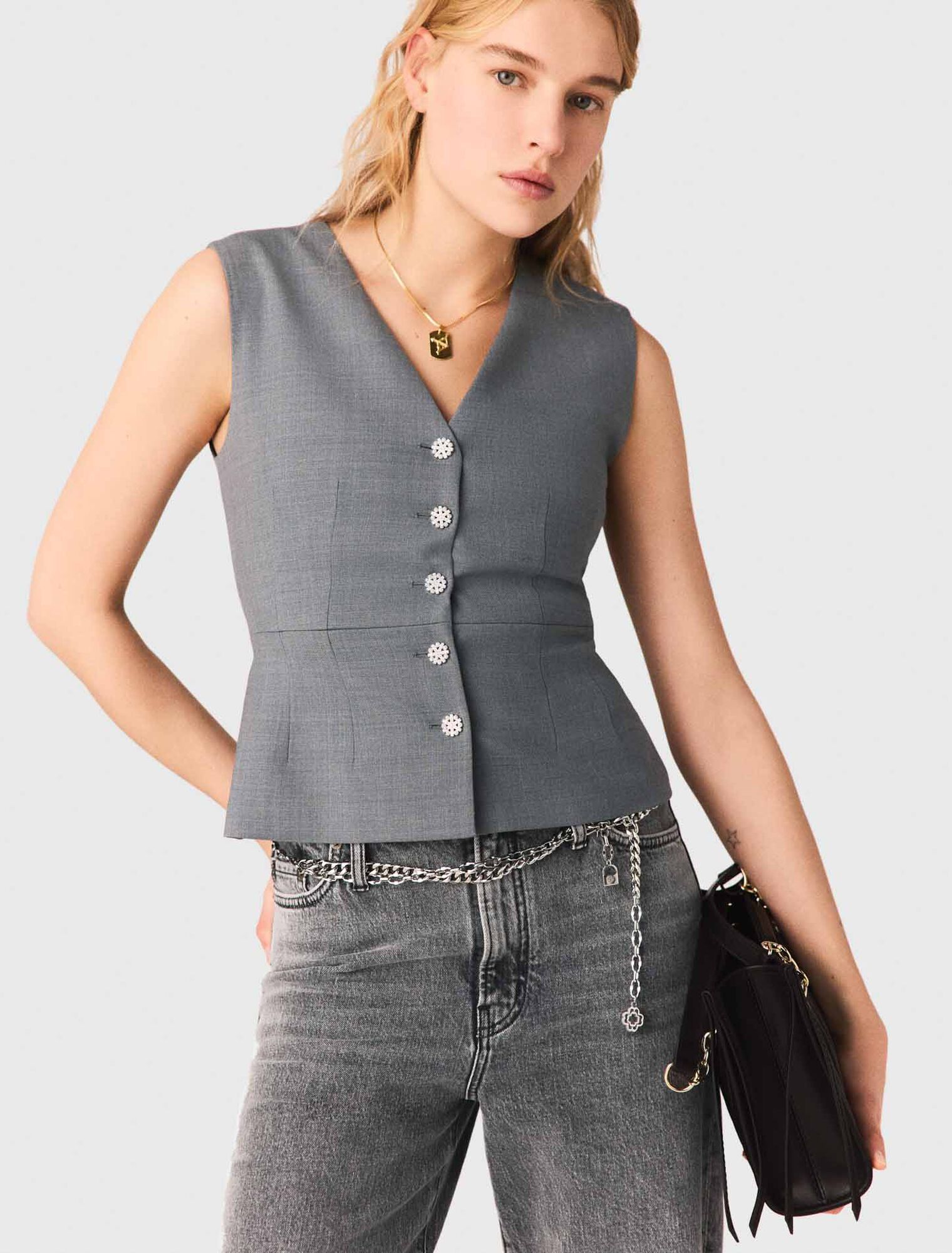 Veston de tailleur &agrave; boutons bijoux