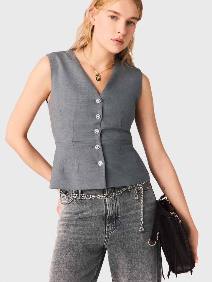 Veston de tailleur &agrave; boutons bijoux