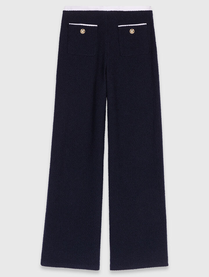 Pantalon droit en tweed