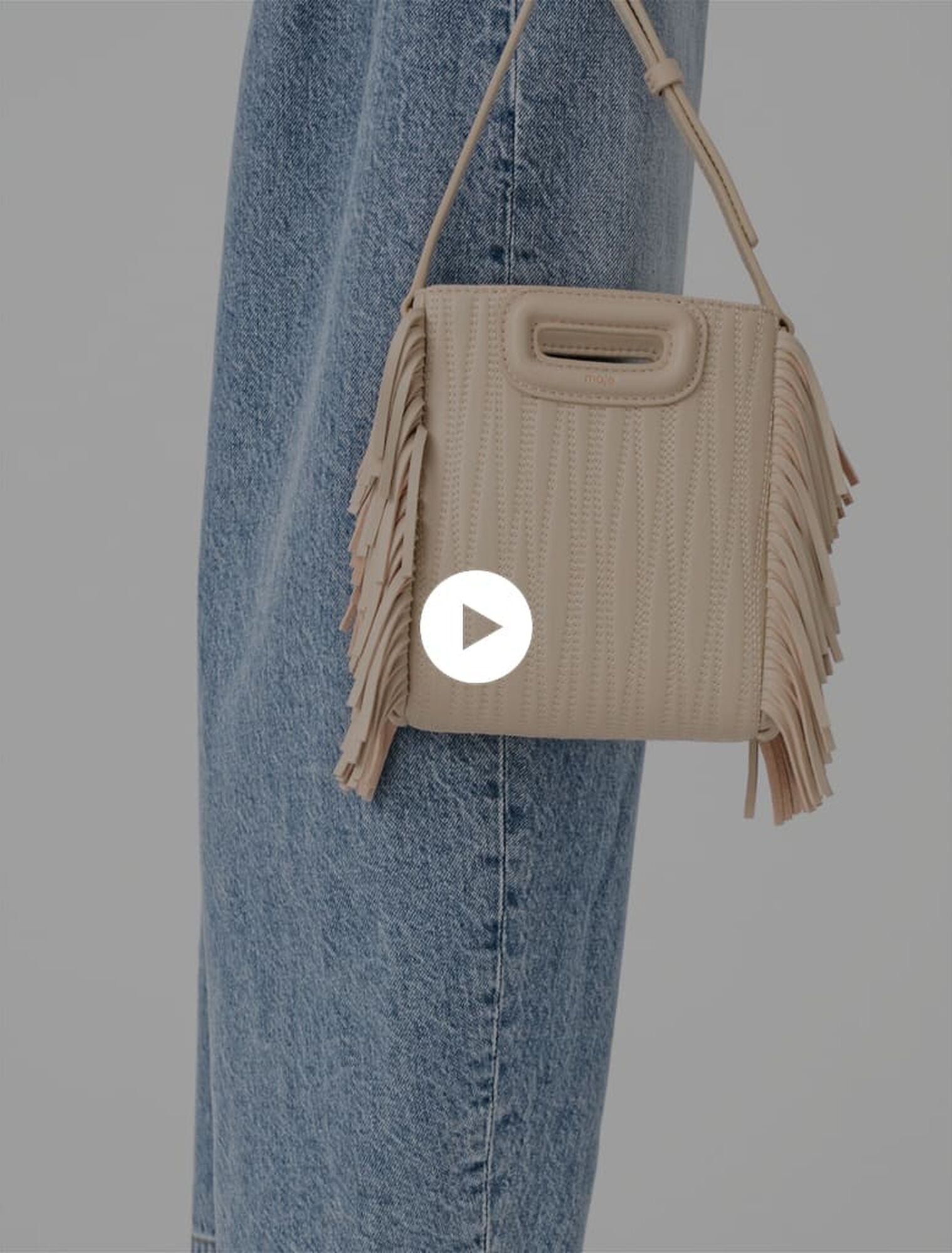Sac M mini en cuir surpiqu&eacute;