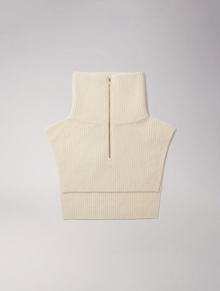 Cashmere/wool zip-up neck warmer