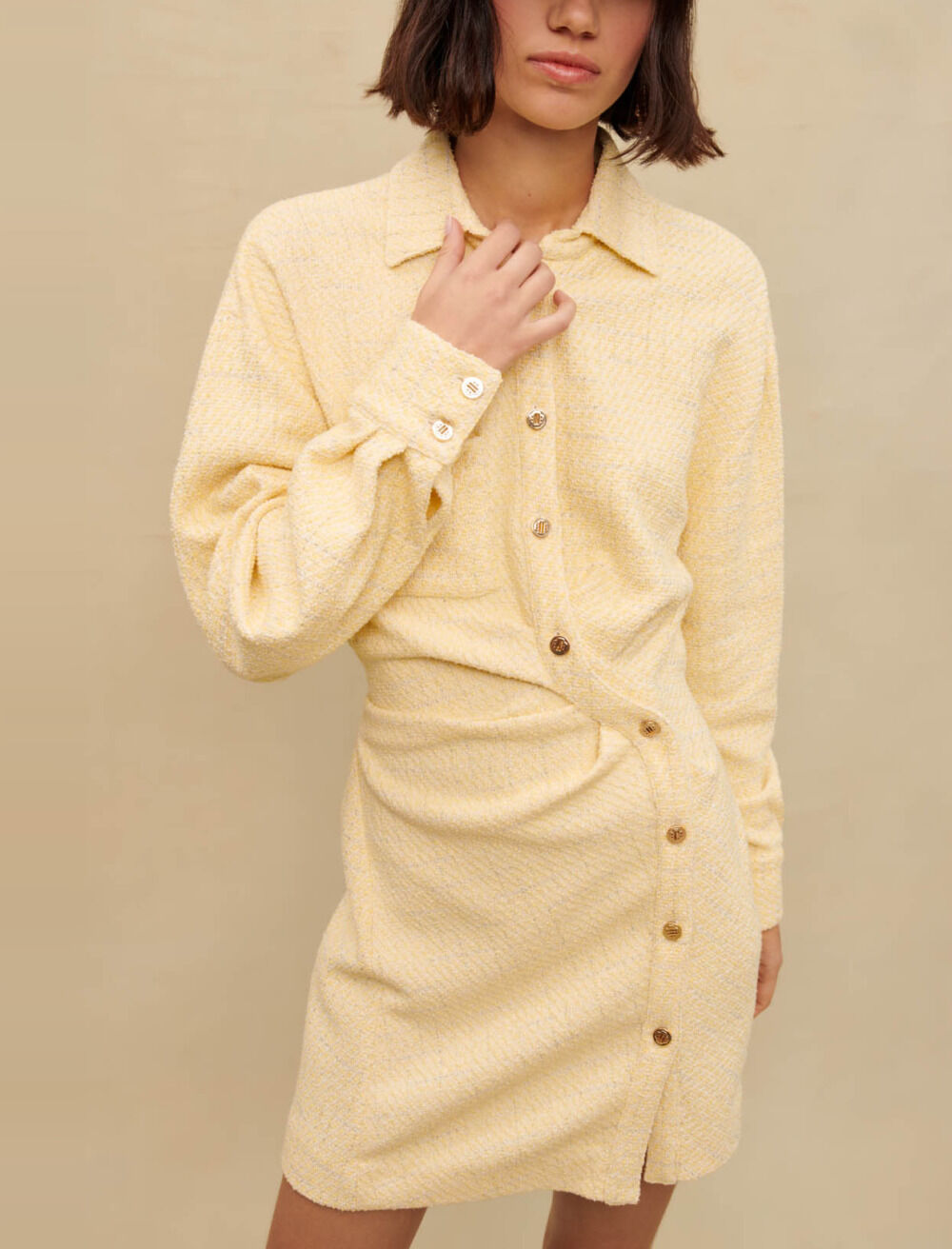 Robe asymetrique en tweed lurex Robes Maje