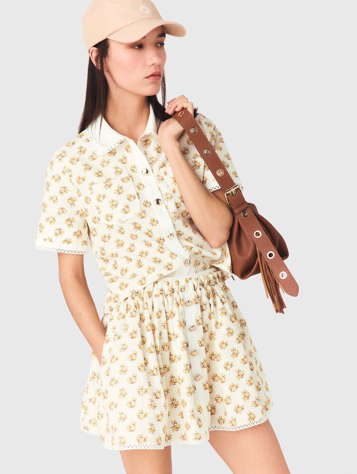 Chemise imprim&eacute;e et galon croquet