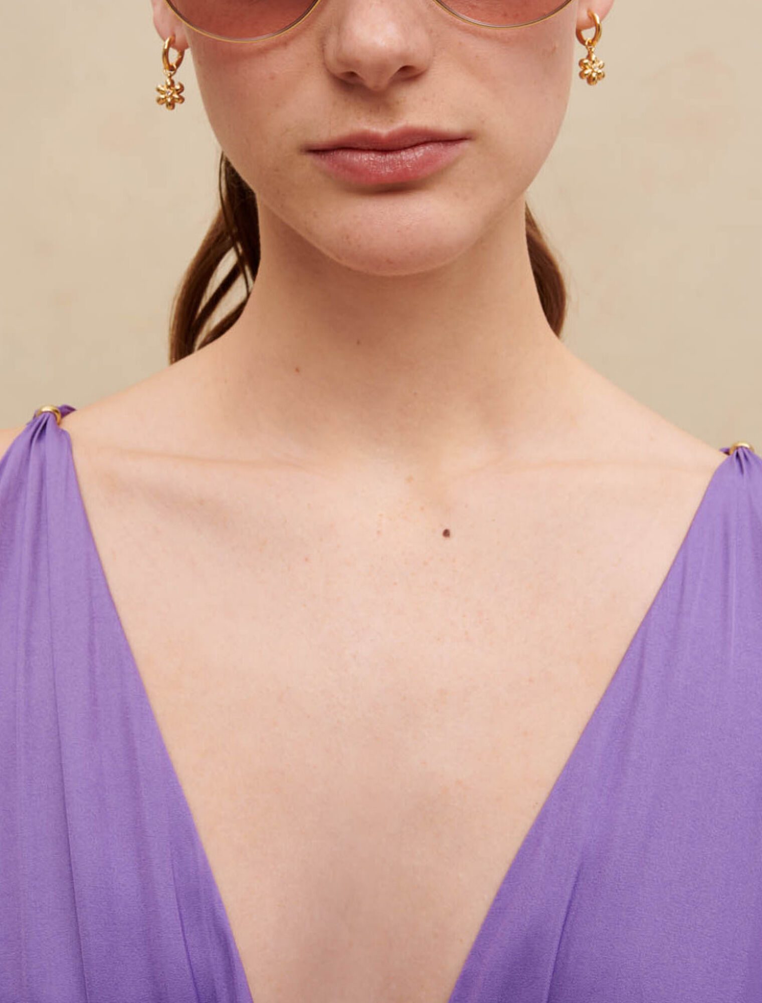 Robe longue satinée