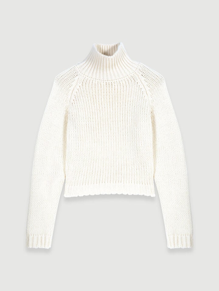 Cropped knit lace-up back jumper