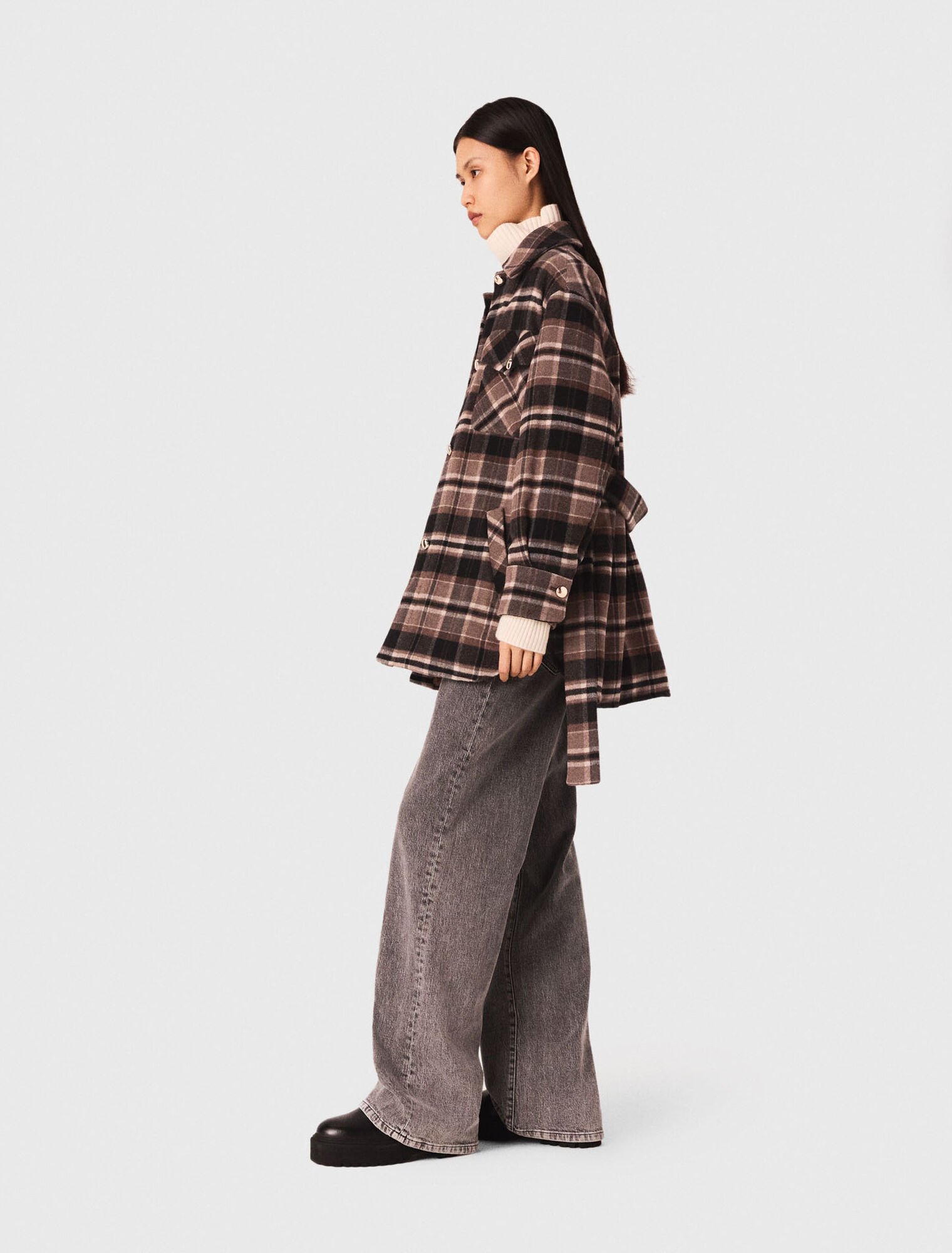 Checked coat