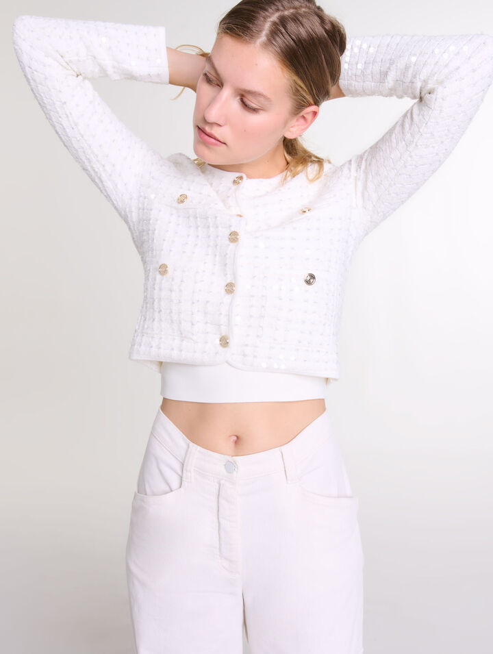 Cardigan en maille à sequins