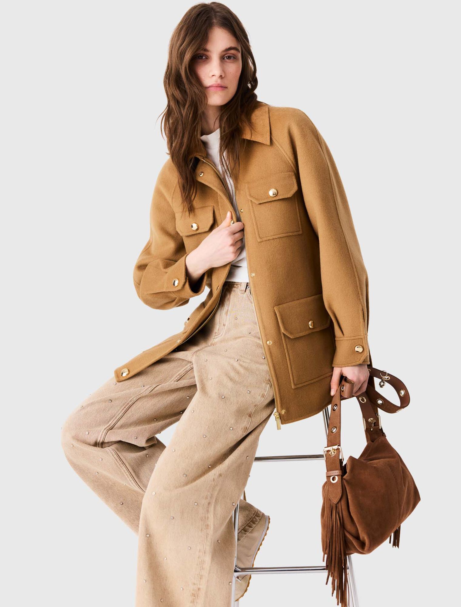 Manteau mi-long en laine