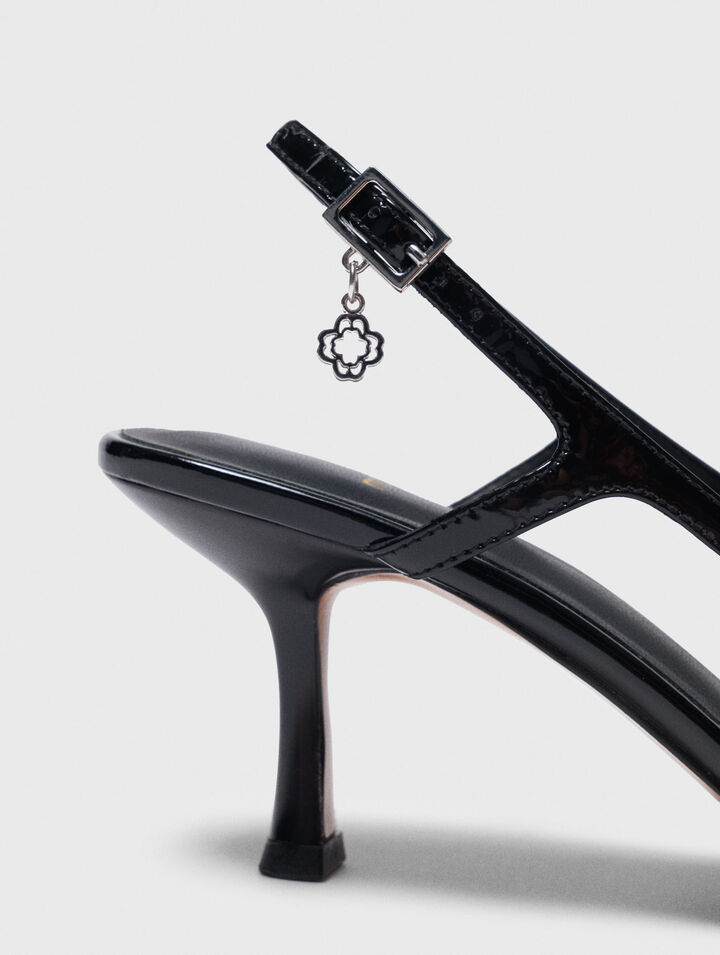 Escarpins slingback en cuir vernis