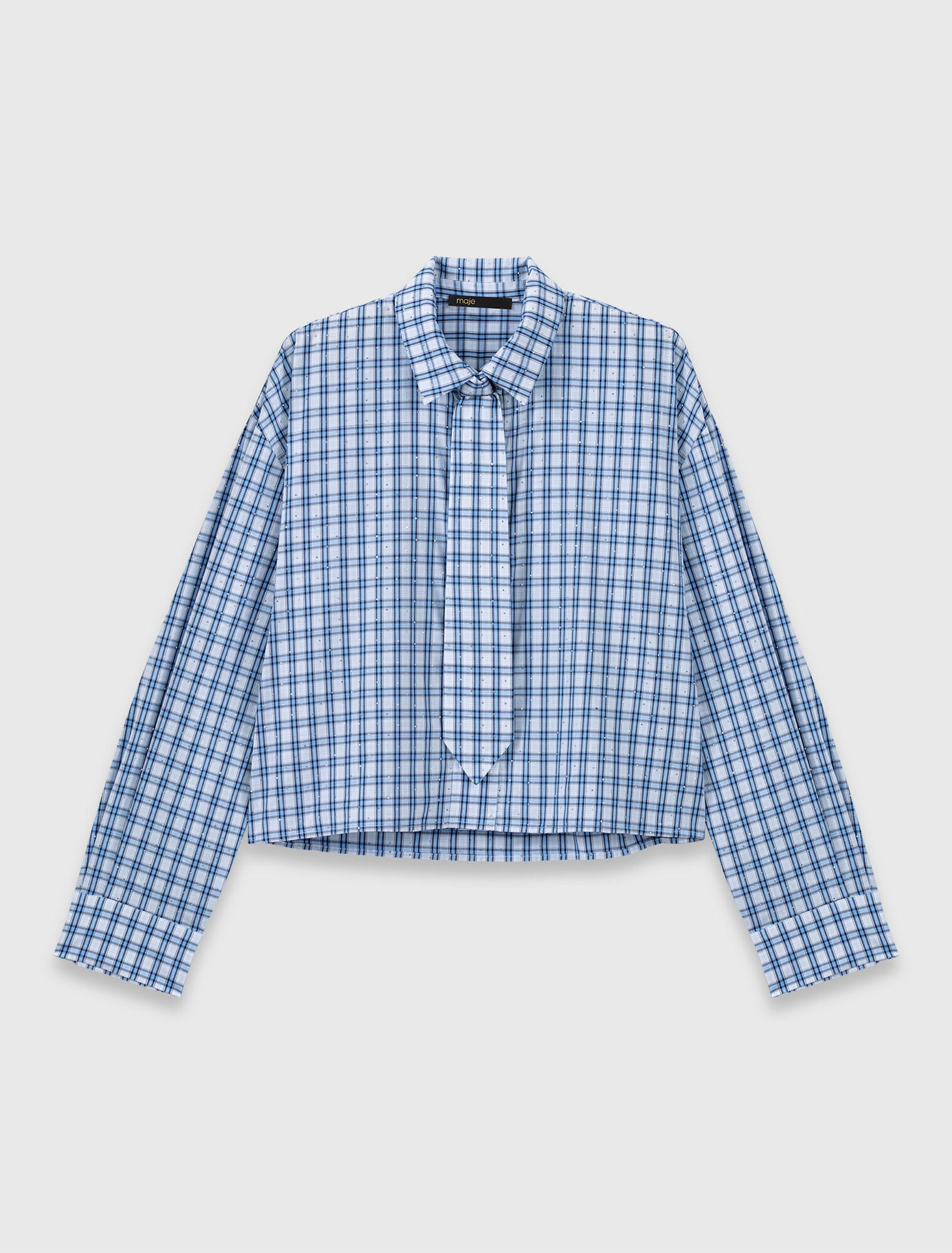 Chemise strass&eacute;e cravate amovible