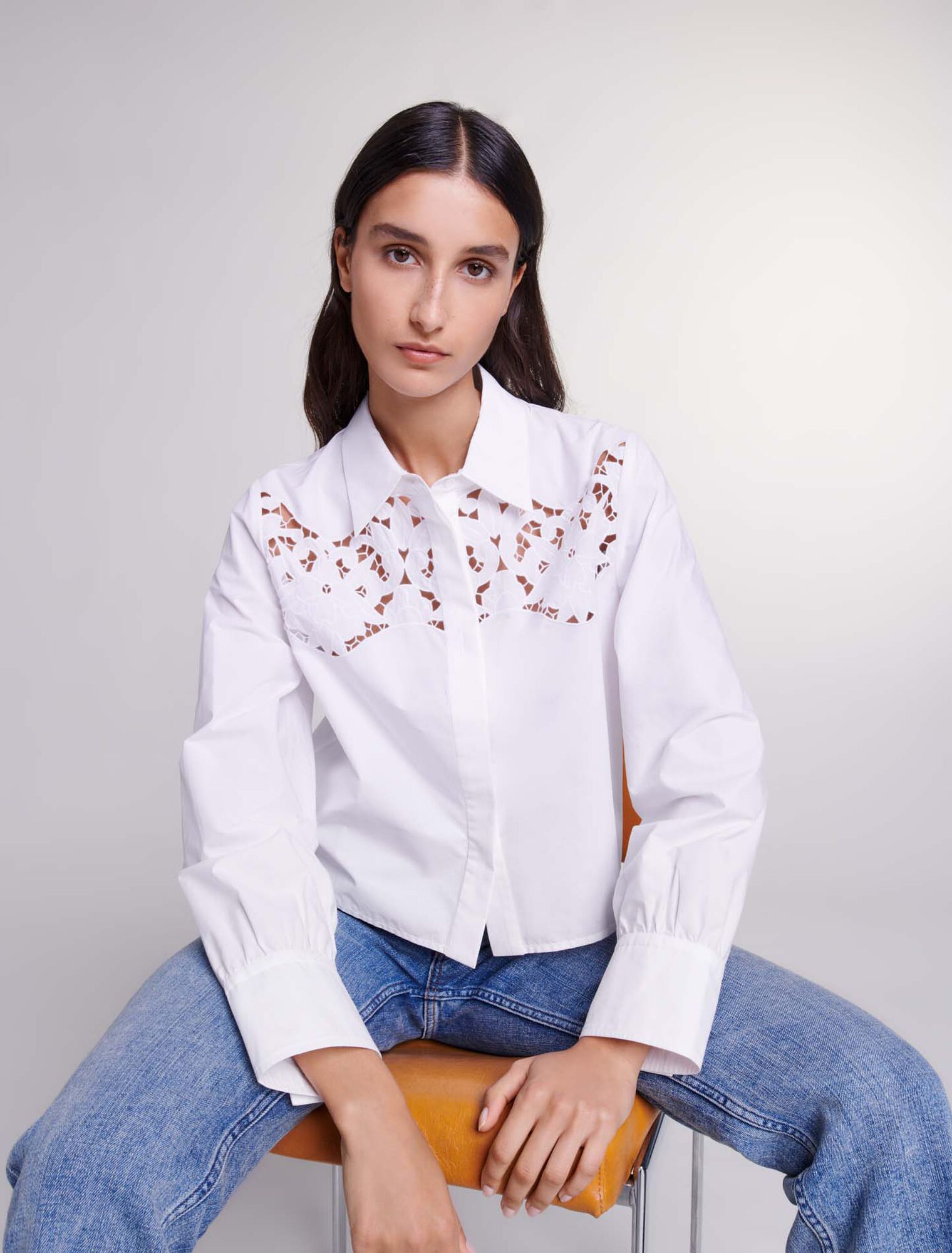 Chemise ajourée en coton