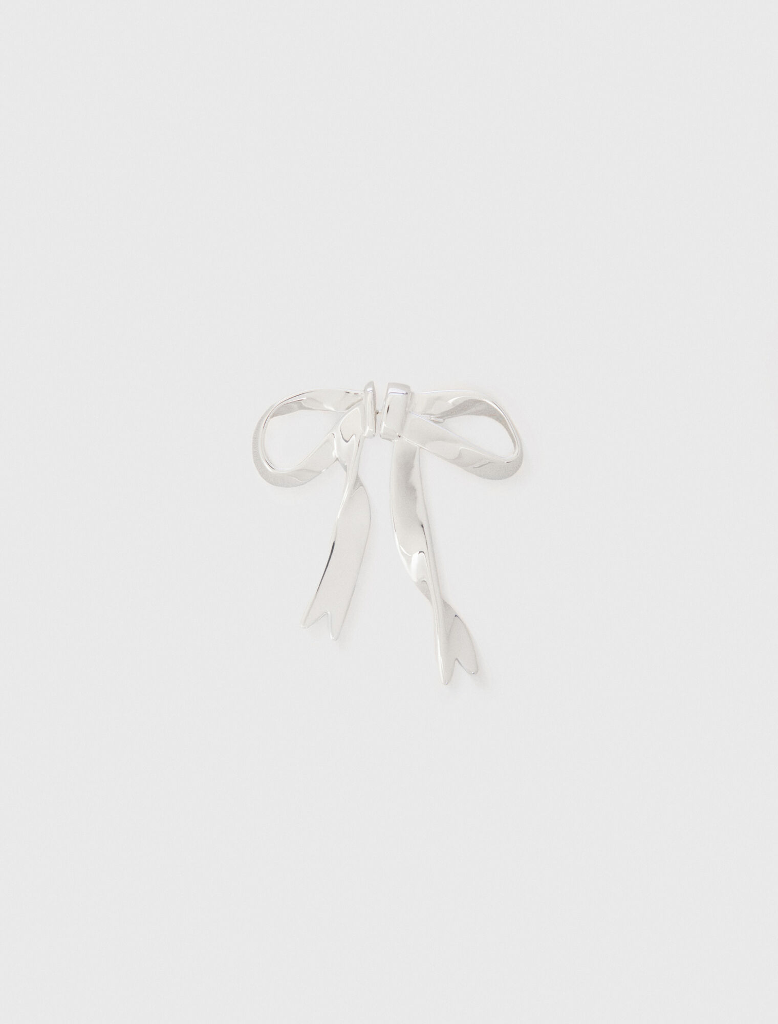 Boucle d'oreille nœud argentée