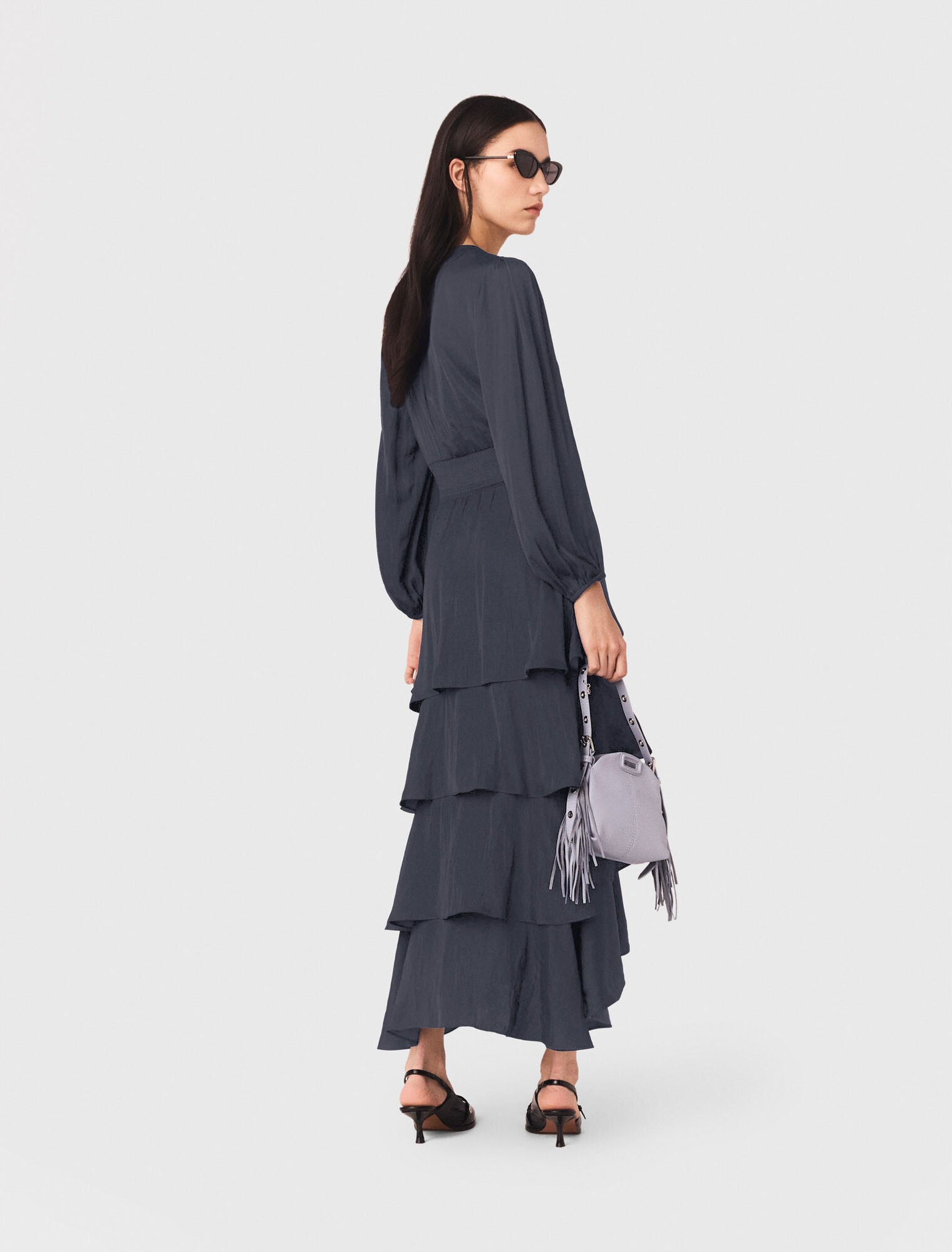 Robe longue &agrave; volants