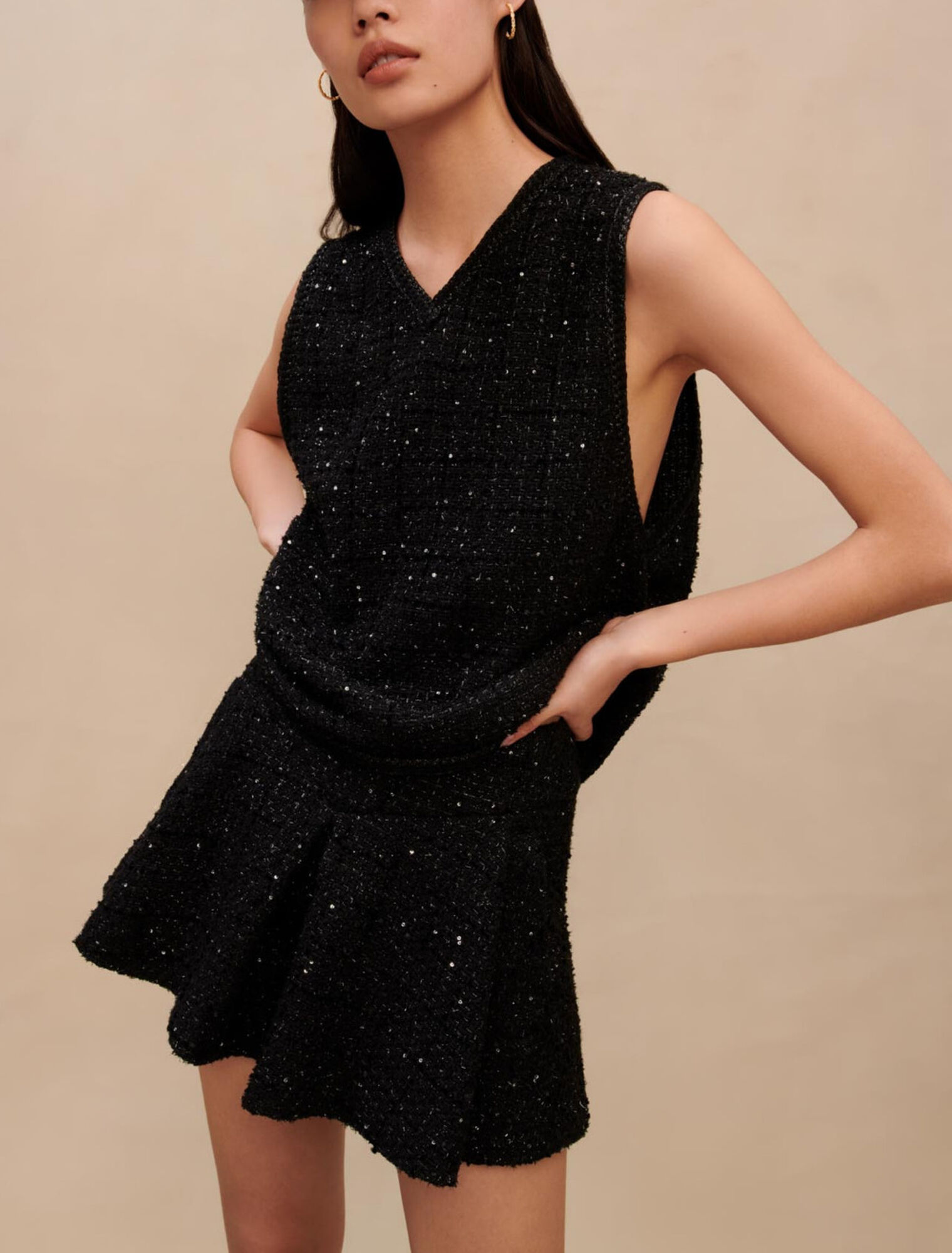 Metallic sleeveless top