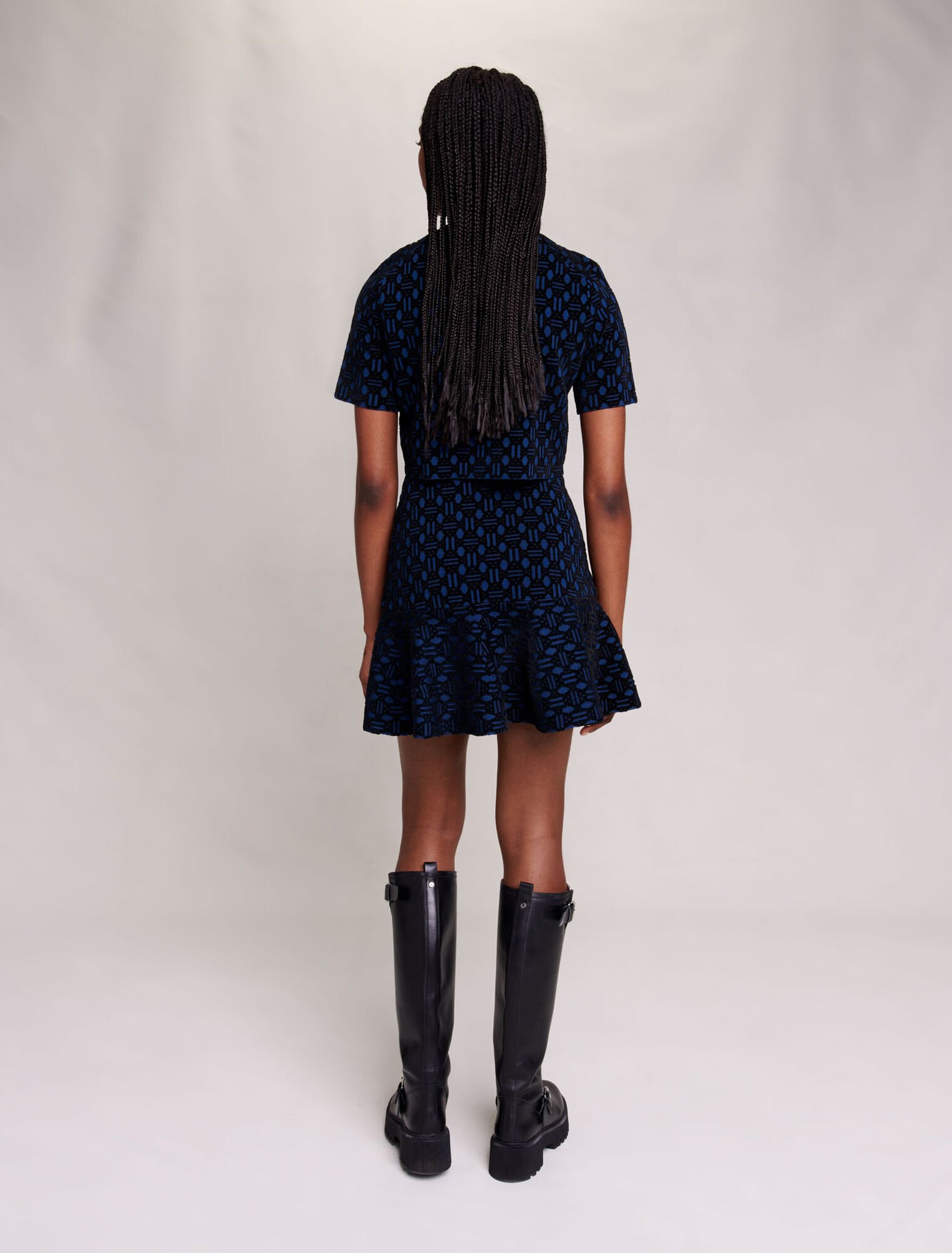 2-in-1 knit effect dress