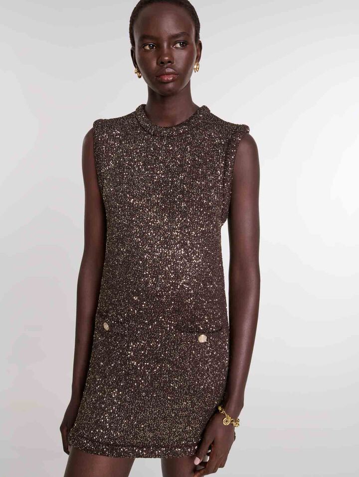 Robe courte à sequins