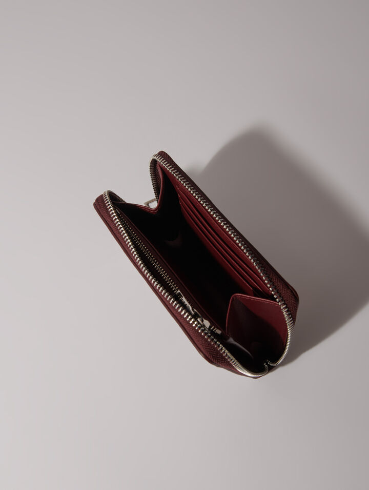 Portefeuille en cuir craquelé