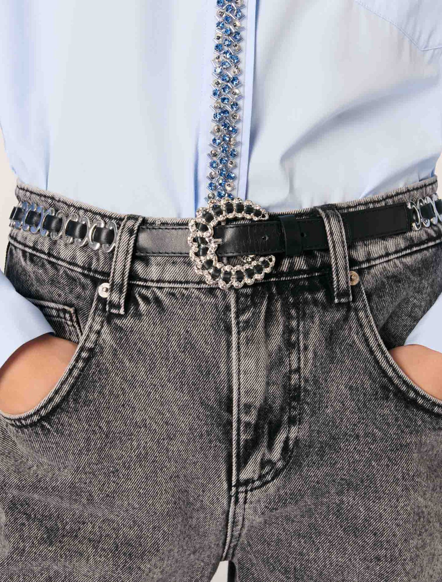 Mixed jewellery buckle chain belt