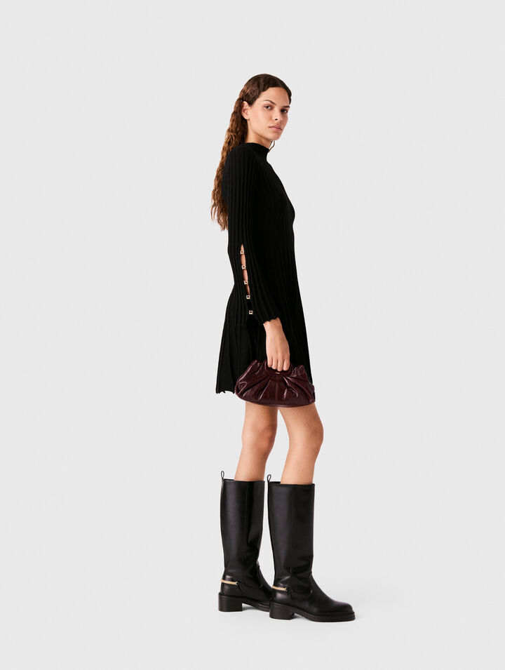 High-neck short skater dress