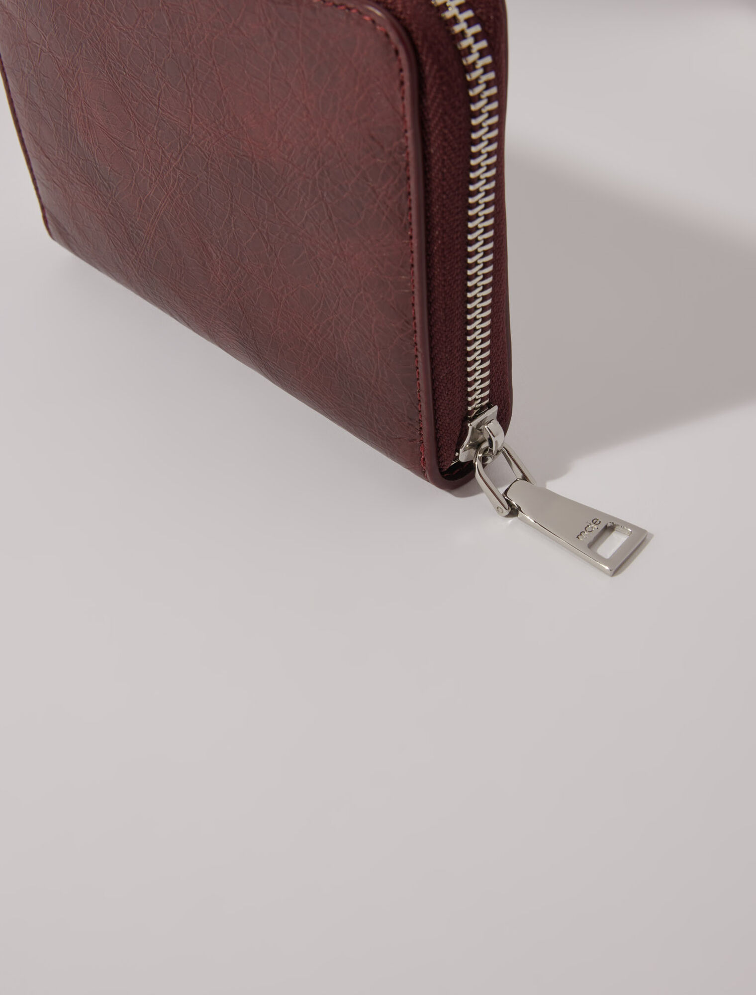 Portefeuille en cuir craquelé