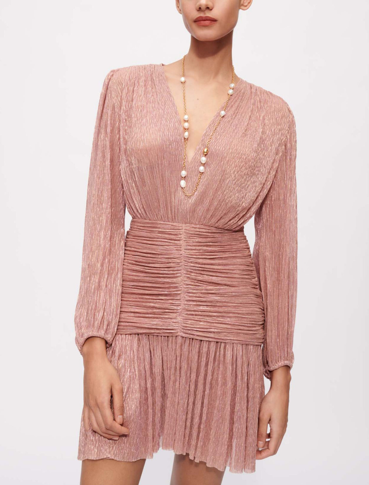 Fully lamé ruched dress