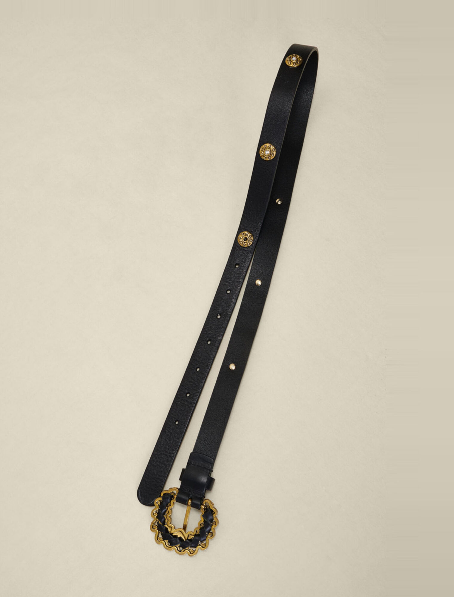 Ceinture en cuir à strass