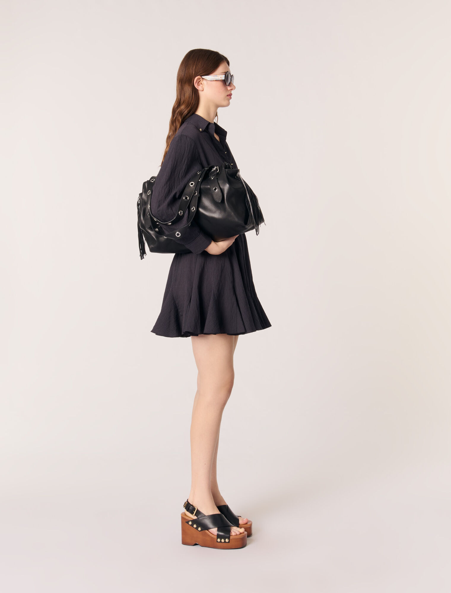 Robe courte en crêpe